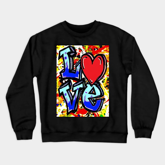 pop art love spray Crewneck Sweatshirt by LowEndGraphics